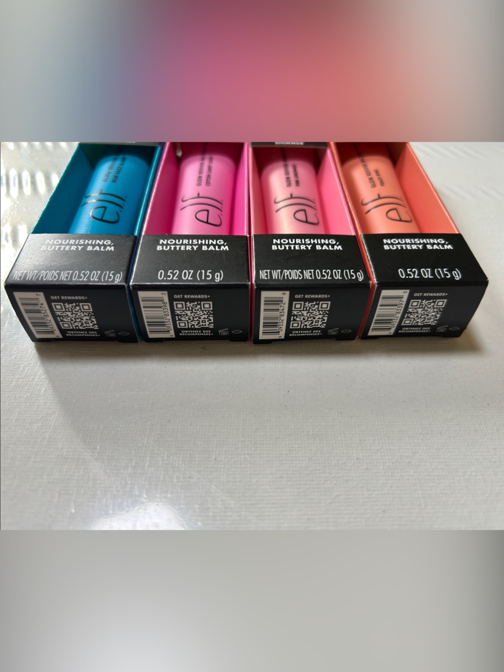 Brand New Bundle ELF Glow Reviver Melting Lip Balm Set -Blue, Pink, Coral, Peach - Picture 4 of 5